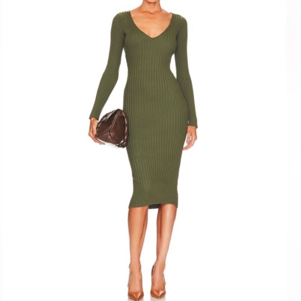 NBD Bekah Deep V Midi Dress